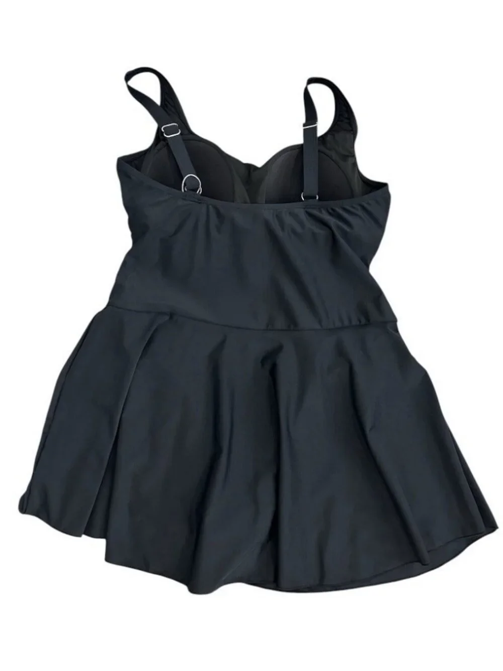 Eomenie Women's One-Piece Swimdress Tummy Control Swimsuit Black Size XL NWT